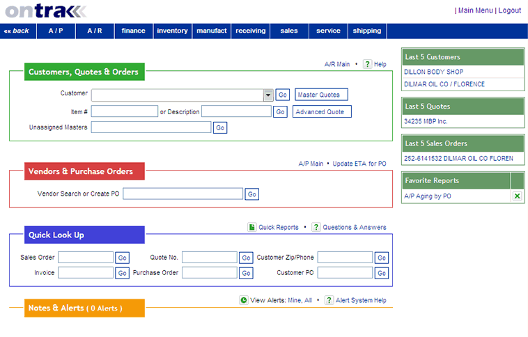 Quick Access Panel